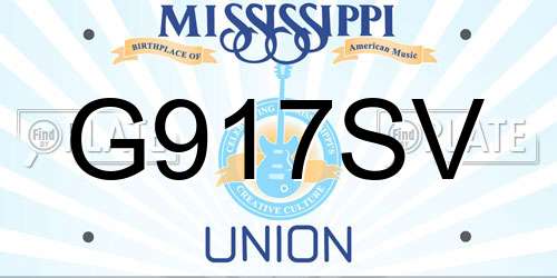 G917SV Mississippi License Plate
