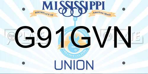 G91GVN Mississippi License Plate