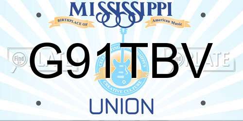 G91TBV Mississippi License Plate
