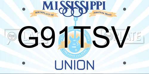 G91TSV Mississippi License Plate