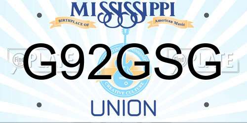 G92GSG Mississippi License Plate