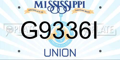 G9336I Mississippi License Plate