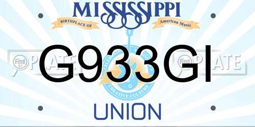 G933GI Mississippi License Plate
