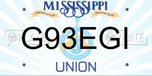 G93EGI Mississippi License Plate