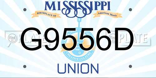 G9556D Mississippi License Plate