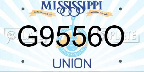 G9556O Mississippi License Plate