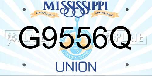 G9556Q Mississippi License Plate