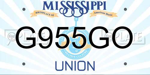 G955GO Mississippi License Plate