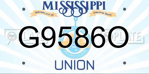 G9586O Mississippi License Plate