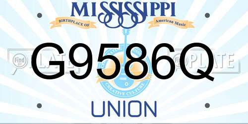 G9586Q Mississippi License Plate