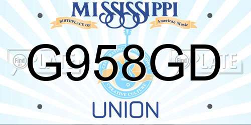G958GD Mississippi License Plate