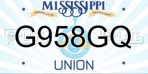 G958GQ Mississippi License Plate