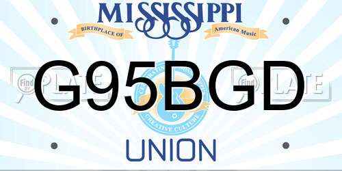 G95BGD Mississippi License Plate