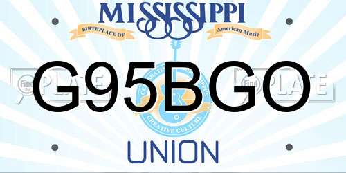 G95BGO Mississippi License Plate