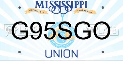 G95SGO Mississippi License Plate