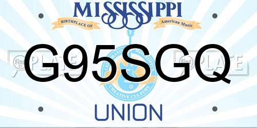 G95SGQ Mississippi License Plate