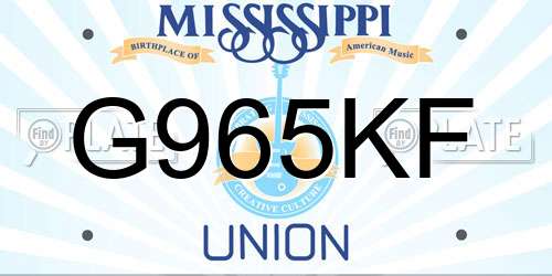 G965KF Mississippi License Plate