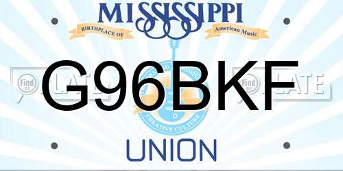 G96BKF Mississippi License Plate