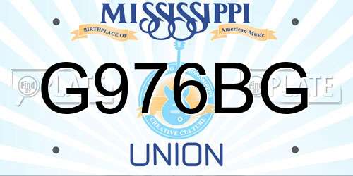 G976BG Mississippi License Plate