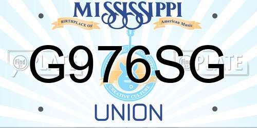 G976SG Mississippi License Plate