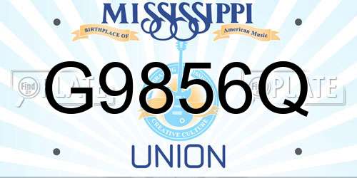 G9856Q Mississippi License Plate