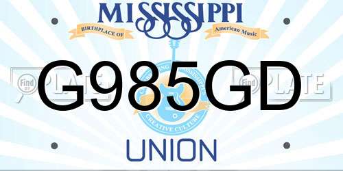 G985GD Mississippi License Plate