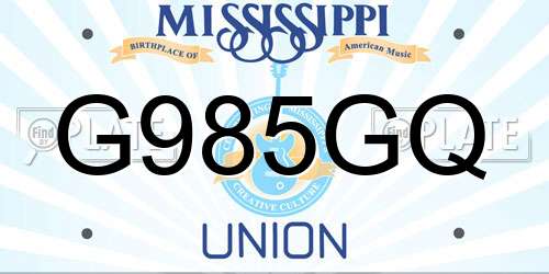 G985GQ Mississippi License Plate