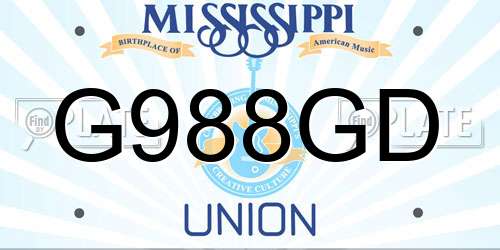 G988GD Mississippi License Plate