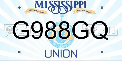 G988GQ Mississippi License Plate