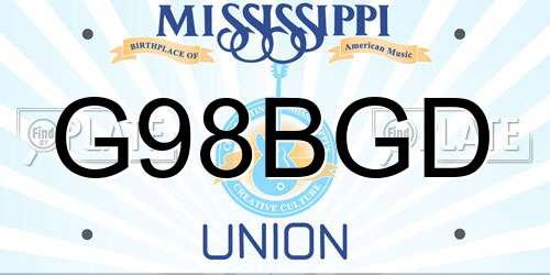 G98BGD Mississippi License Plate