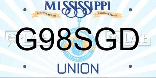 G98SGD Mississippi License Plate