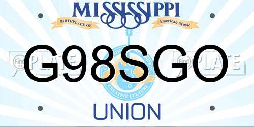 G98SGO Mississippi License Plate