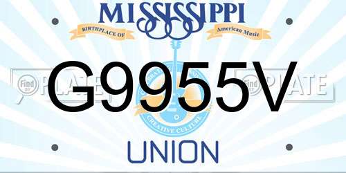 G9955V Mississippi License Plate