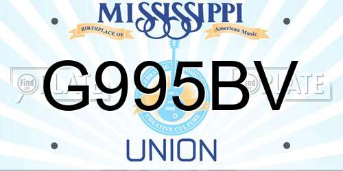 G995BV Mississippi License Plate