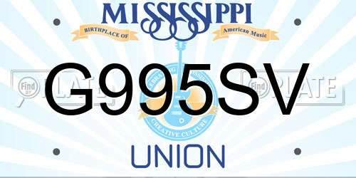 G995SV Mississippi License Plate