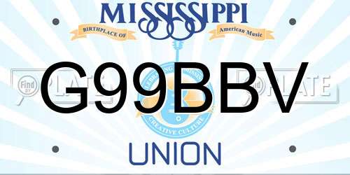 G99BBV Mississippi License Plate