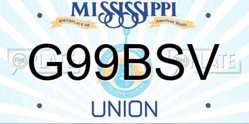 G99BSV Mississippi License Plate