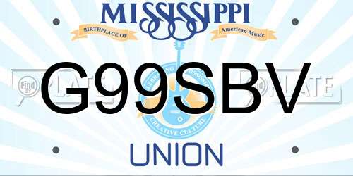 G99SBV Mississippi License Plate