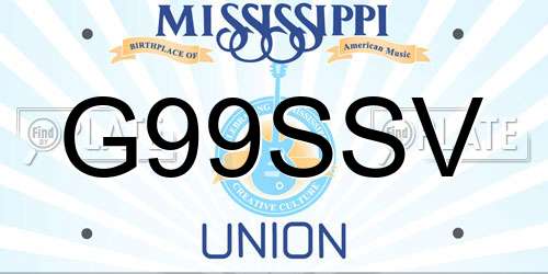 G99SSV Mississippi License Plate