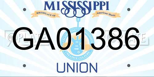 GA01386 Mississippi License Plate