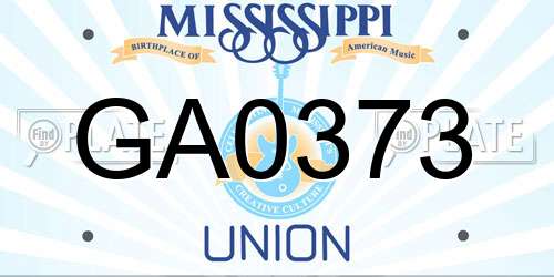 GA0373 Mississippi License Plate