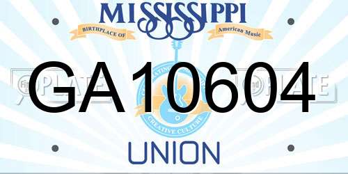 GA10604 Mississippi License Plate
