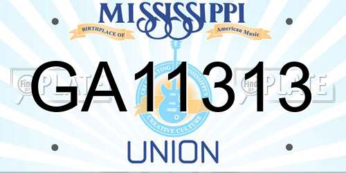 GA11313 Mississippi License Plate