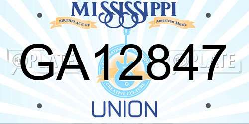 GA12847 Mississippi License Plate
