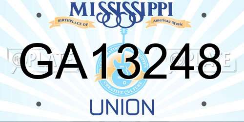GA13248 Mississippi License Plate