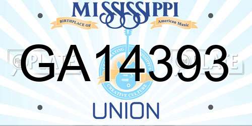 GA14393 Mississippi License Plate