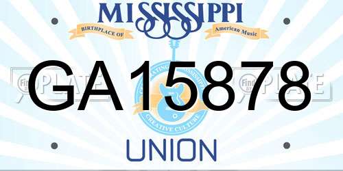 GA15878 Mississippi License Plate