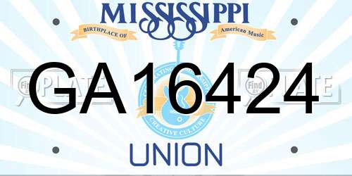GA16424 Mississippi License Plate