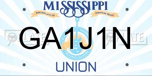 GA1J1N Mississippi License Plate