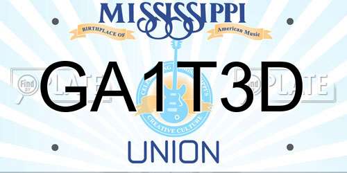 GA1T3D Mississippi License Plate